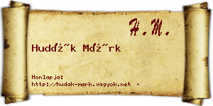 Hudák Márk névjegykártya